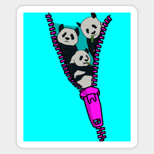 Zip Check - Panda Zipper Design Sticker